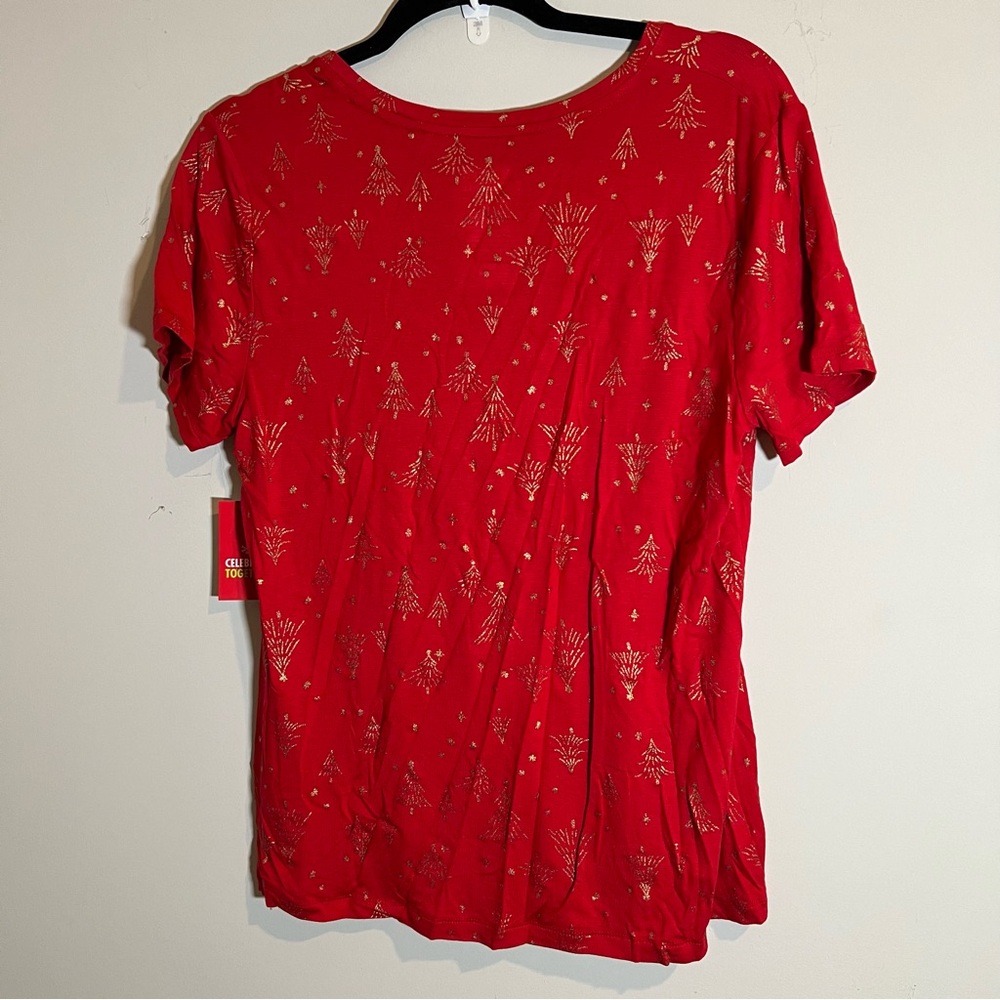 Women's Celebrate Together Short Sleeve V-Neck Christmas Tee - Picture 3 of 4